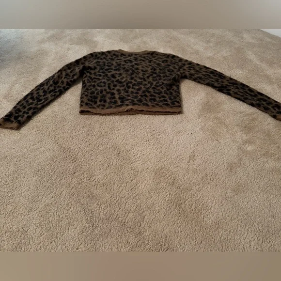 JCrew Brushed sweater lady jacket in leopard print Size Small - Picture 3 of 5